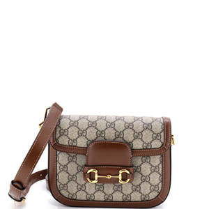 Gucci Mini Horsebit 1955 Shoulder Bag GG Coated Canvas with Leather
